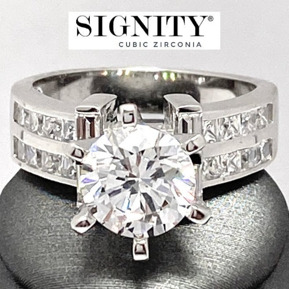 925 Sterling Silver, Signity Diamond CZ Ring